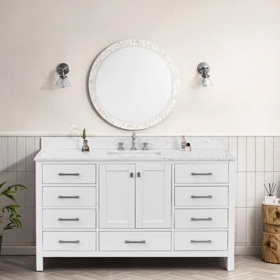 Meuble-lavabo autoportant avec tiroirs, meuble-lavabo moderne avec rangement