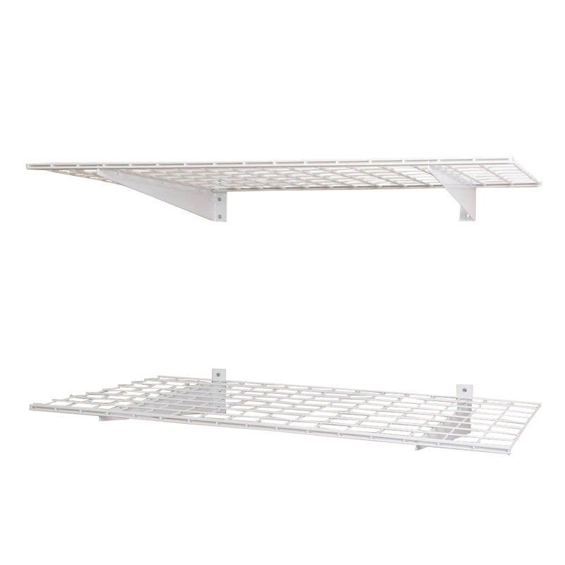 HyLoft Black Steel 48" Wall Mounted Garage Storage Shelves, Set of 2