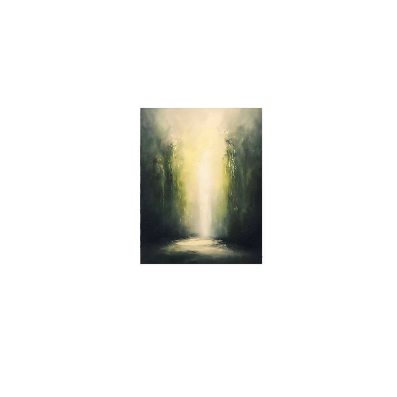 Misty Light Forest Path Unframed Canvas Wall Art  24" X 36"