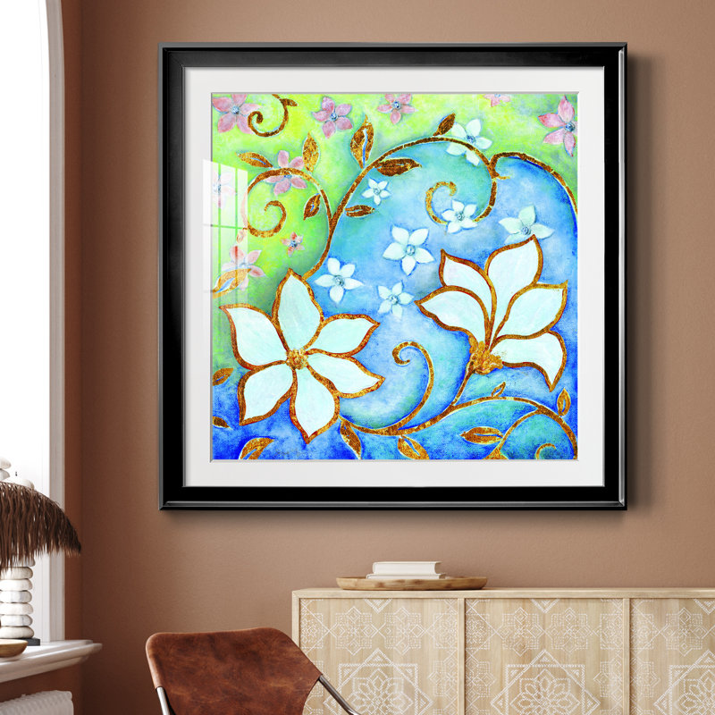 Garden Fantasy II - peinture encadrée, Papier encadré noir, H 26,5 po x l 26,5 po x P 1,5 po