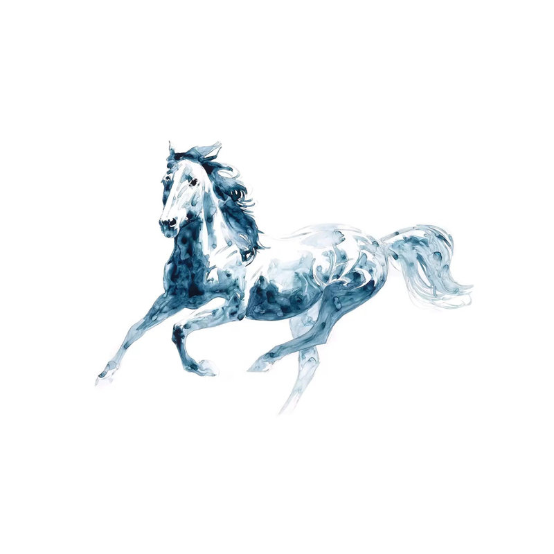 Sapphire Gallop II by Julie T. Chapman - Wrapped Canvas Gallery-Wrapped Canvas Giclée, 20.32cm H x 30.48cm W