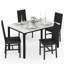 4 - Person Faux Marble Top Four Leg Base Dining Set-2080464581-2080464582