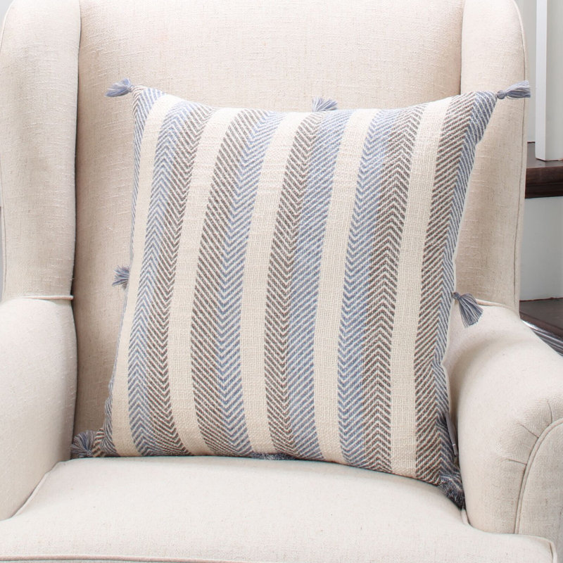 Housse de coussin en coton Aravali, Gris