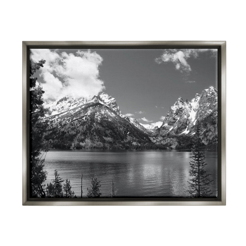 «Nature Pond Landscape» par Steve Toole, H 17 po x l 21 po x P 1,7 po, Cadre flottant gris lustré