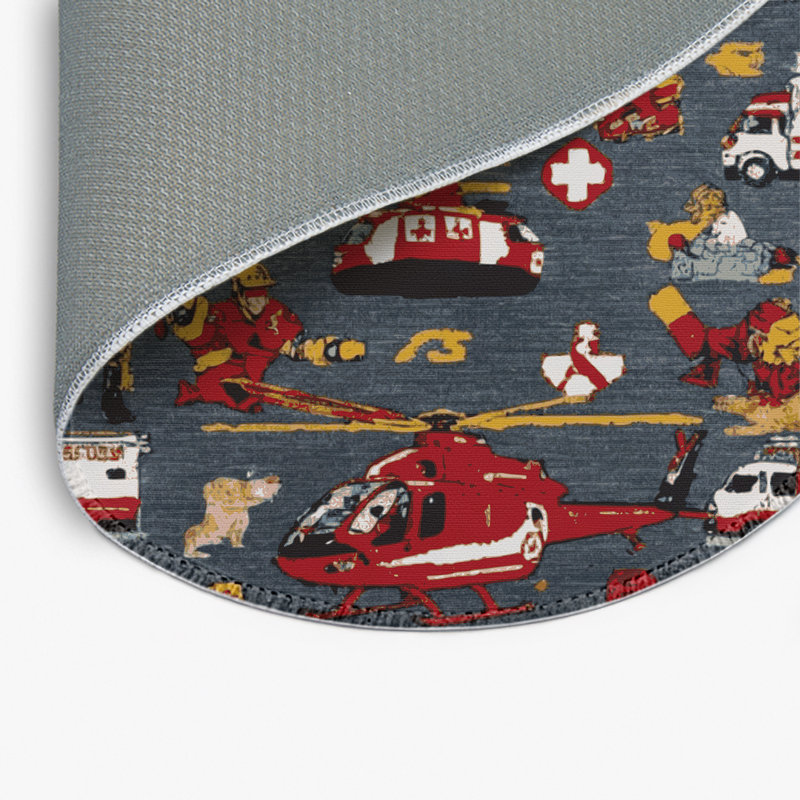 Tapis intérieur et extérieur gris Transport, Rond 5 pi