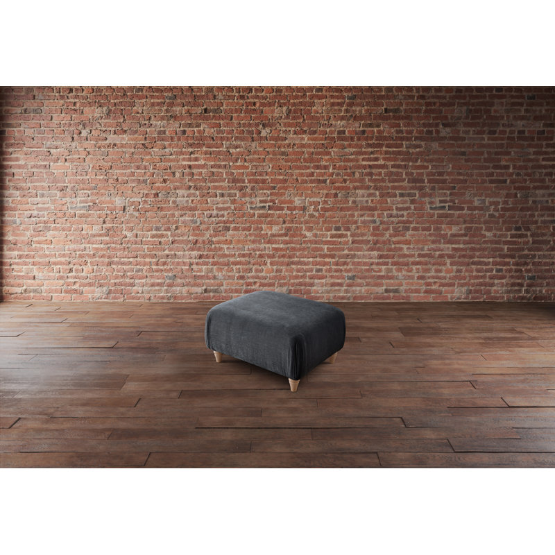 Charlotte-Ann Soft Touch Square Footstool, Charcoal