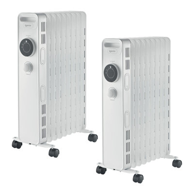 Igenix 1500W Oil filled Radiator White Pack of 2