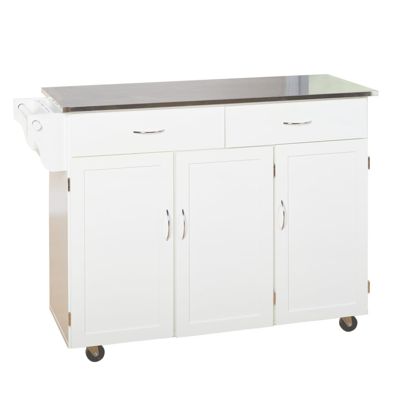 Garrettsville Kitchen Cart, White