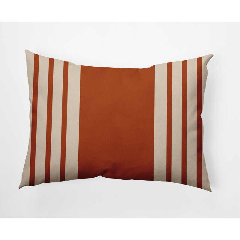 Coussin décoratif à rayures, Terre de Sienne