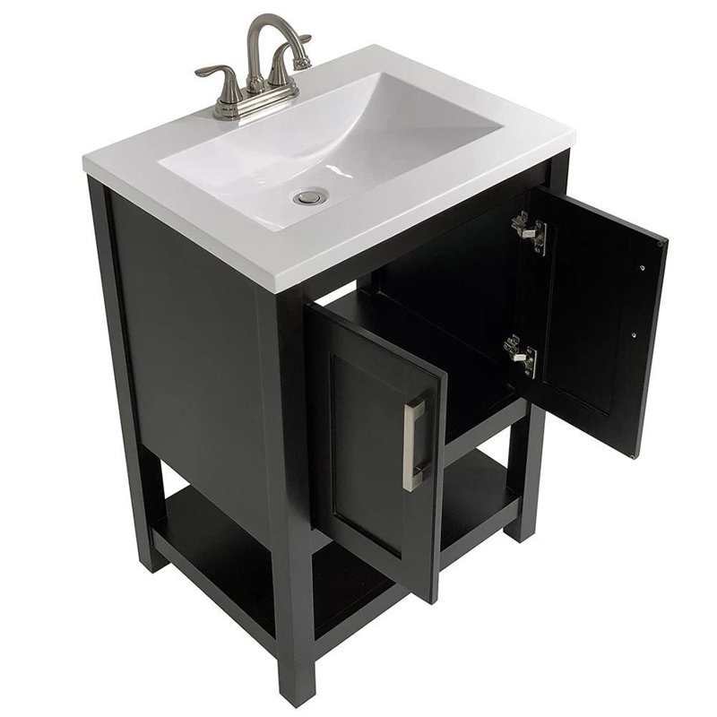 Meuble-lavabo de salle de bain simple 25 po tufino, Espresso