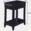 Table d'appoint noire avec tablette inférieure