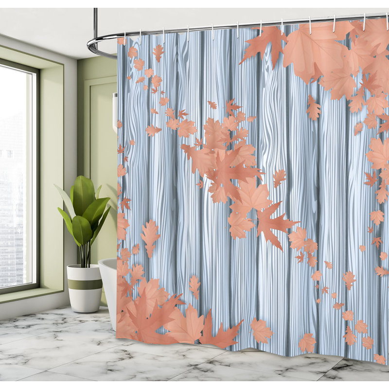 Ensemble de rideau de douche et crochets Autumn, H 69 po x l 75 po, Bleu gris