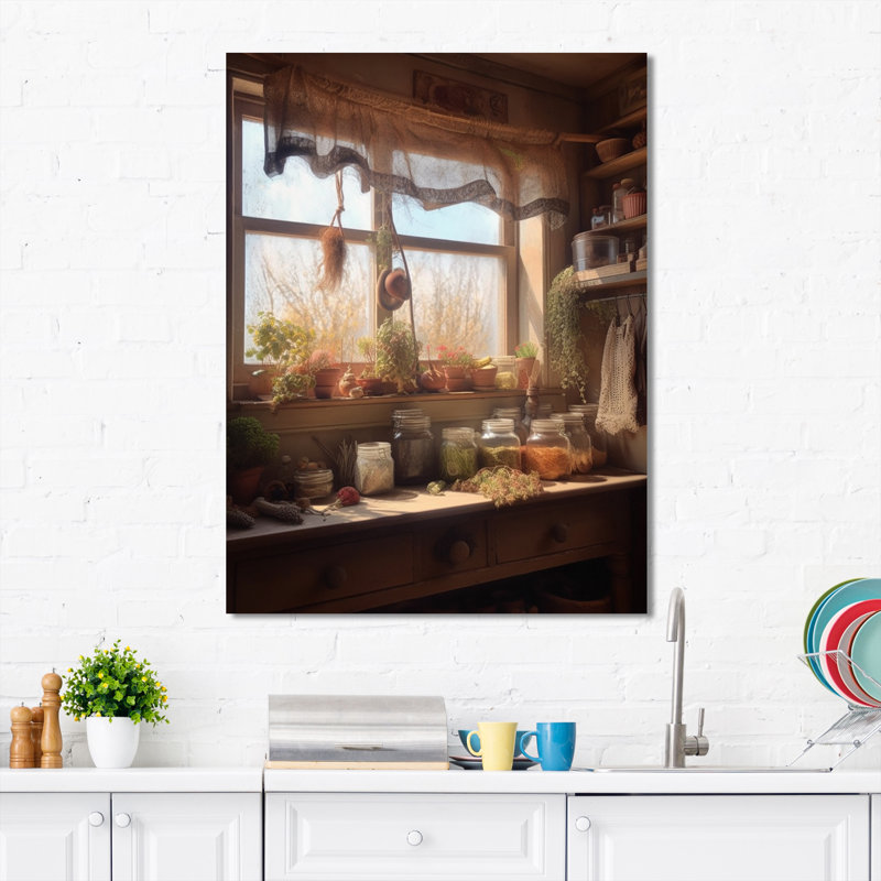 «Old Farmhouse Kitchen III», reproduction sur toile, H 32 po x l 24 po x P 1 po