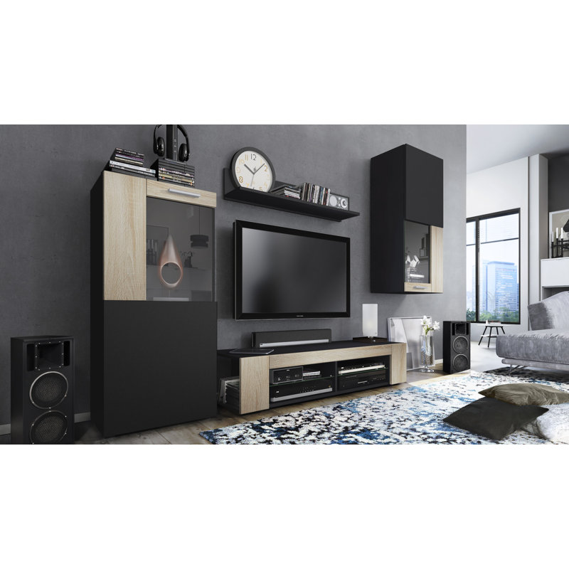 Killion Entertainment Unit, Oak/Black (matt)