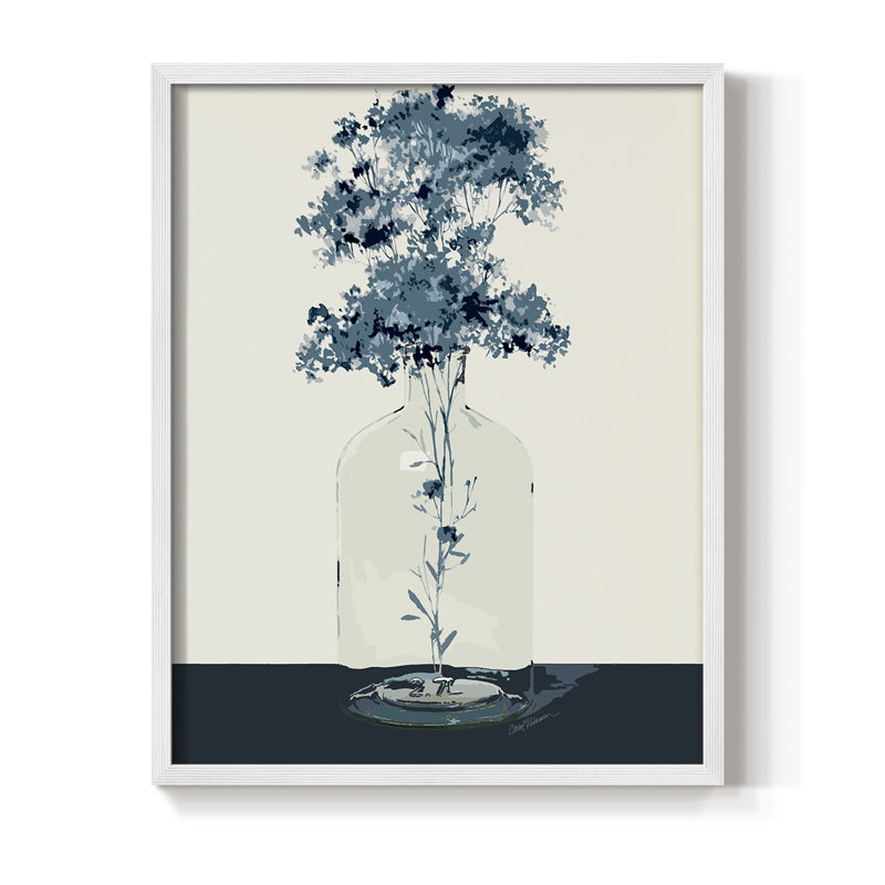 «Bottled Lace I», reproduction encadrée - bois massif, H 11 po x l 9 po, Blanc
