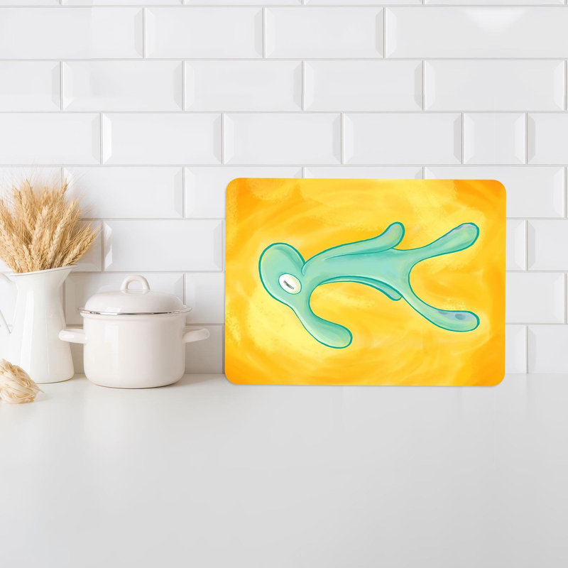 Planche de service moderne en verre durable Bold and Brash Squidward, 11 po x 15 po