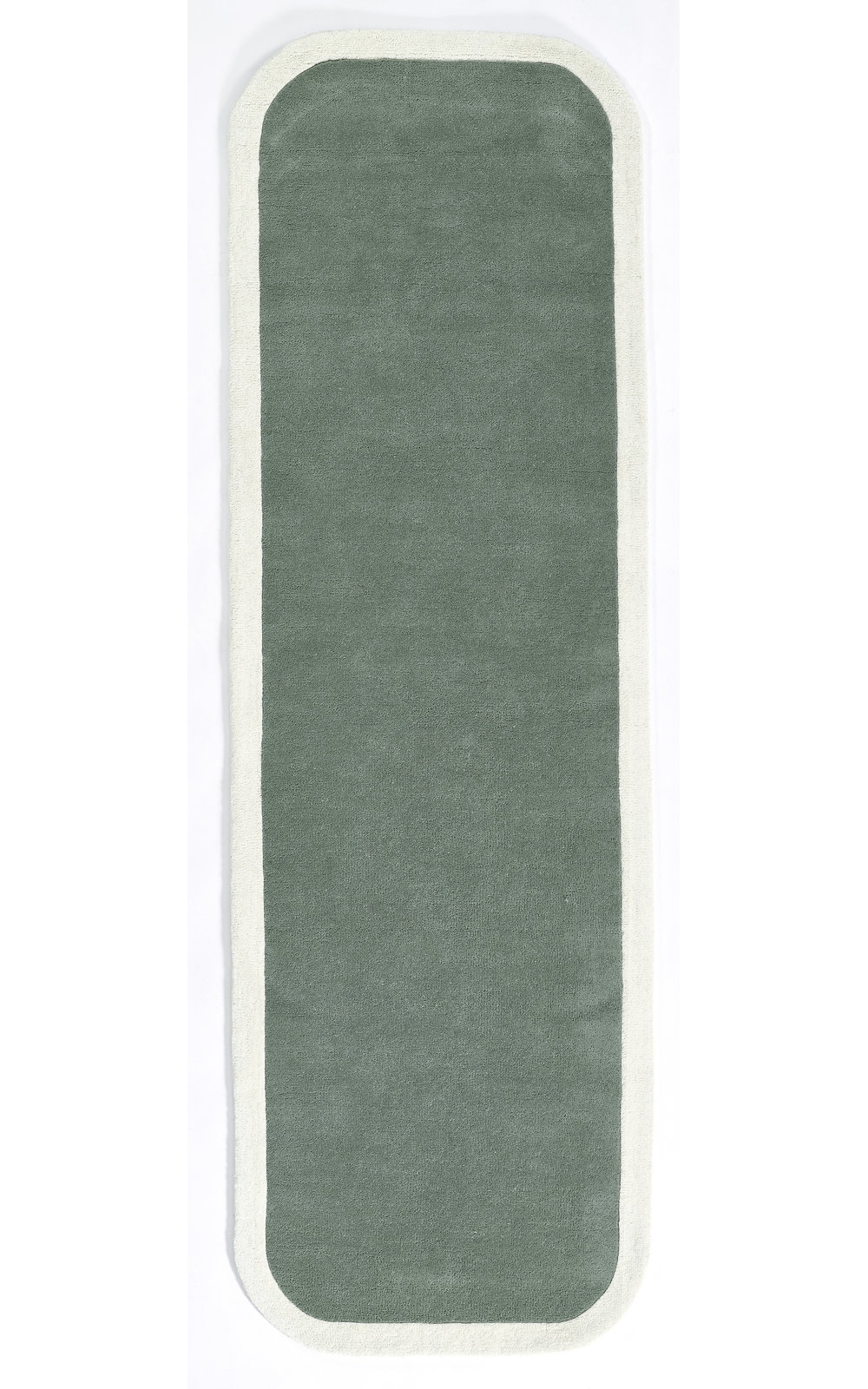 Hermione Hand Tufted Wool Dark Green Rug, Runner 2'3" x 8'