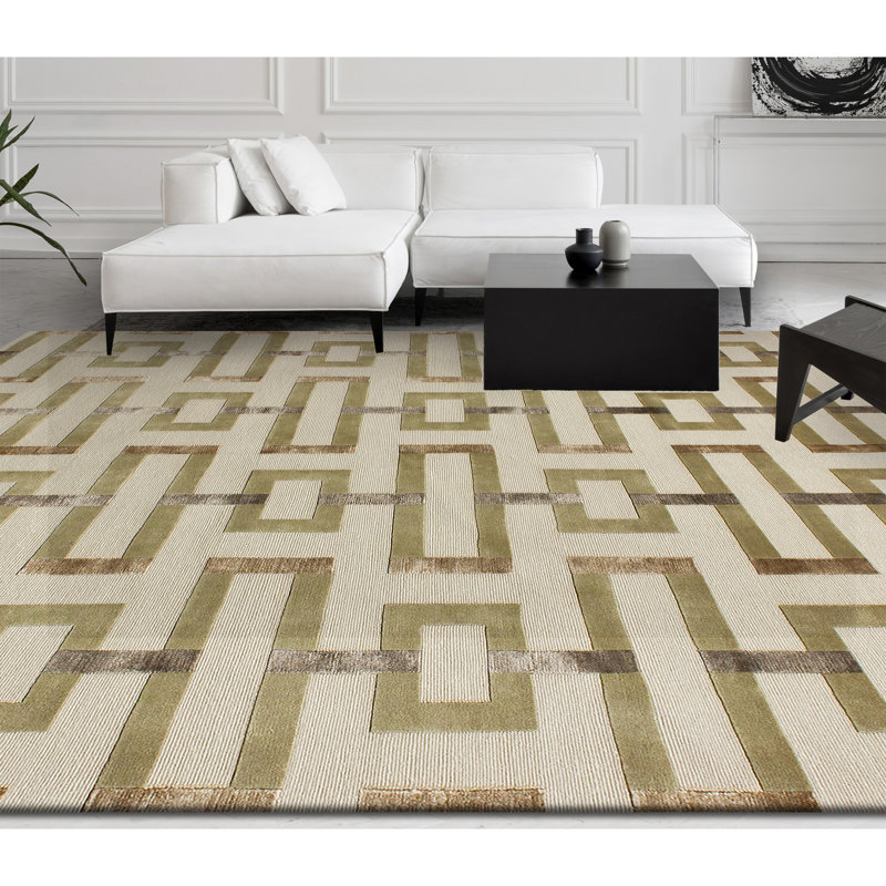 Geometric Area Rug in Cashmere, Rectangle 8' x 10'