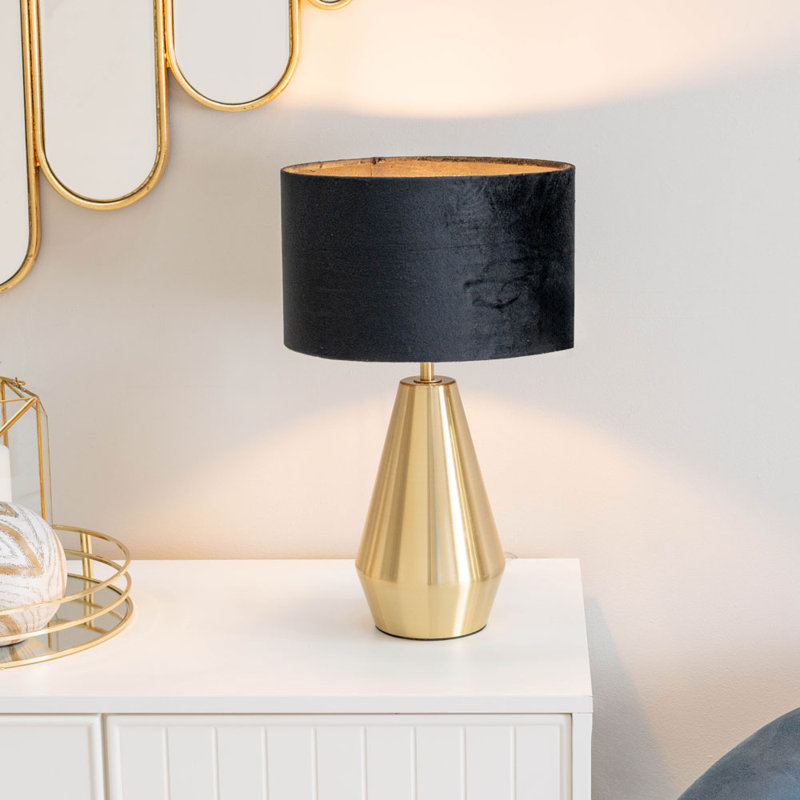 Metal Table Lamp, Gold, Black
