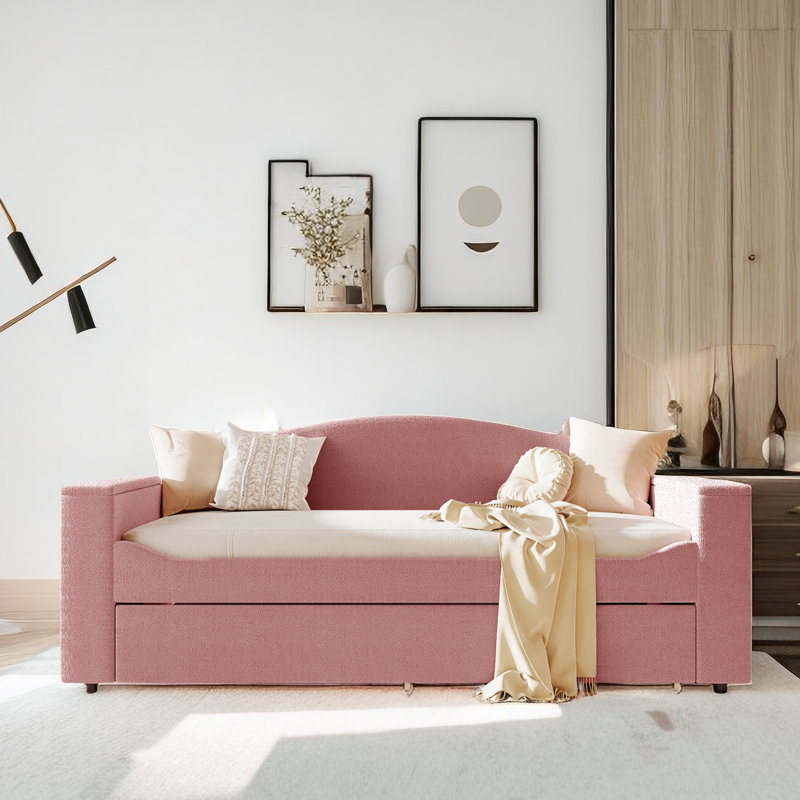 Incee Upholstered Daybed, Pink