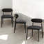 Ensemble de 2 chaises d'appoint en tissu noir et finition noire Jaramillo