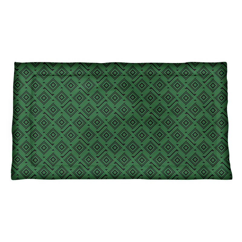 Taie décorative Katelyn Elizabeth, Très grand, Polyester, Noir / Vert