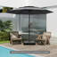 295 Cm 3-Tier Vented Patio Parasol Outdoor Market Umbrella W/ Push Button-881116027