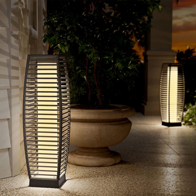 Freida Solar Powered Wicker Floor Lamp, 31" H x 8.3" W x 8.3" D