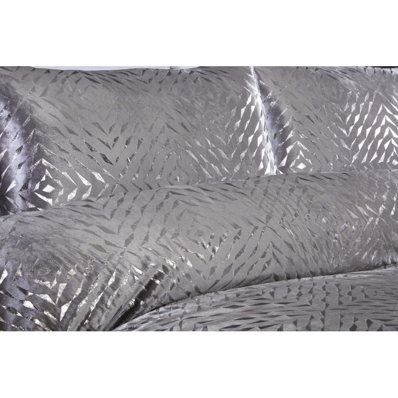 Millman Cotton Trellis Rectangular Boudoir / Breakfast Cushion, Silver
