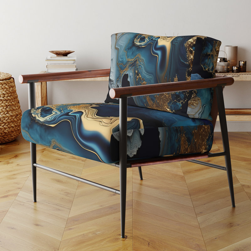 Crossreagh - Fauteuil d'appoint rembourré en marbre, Doré