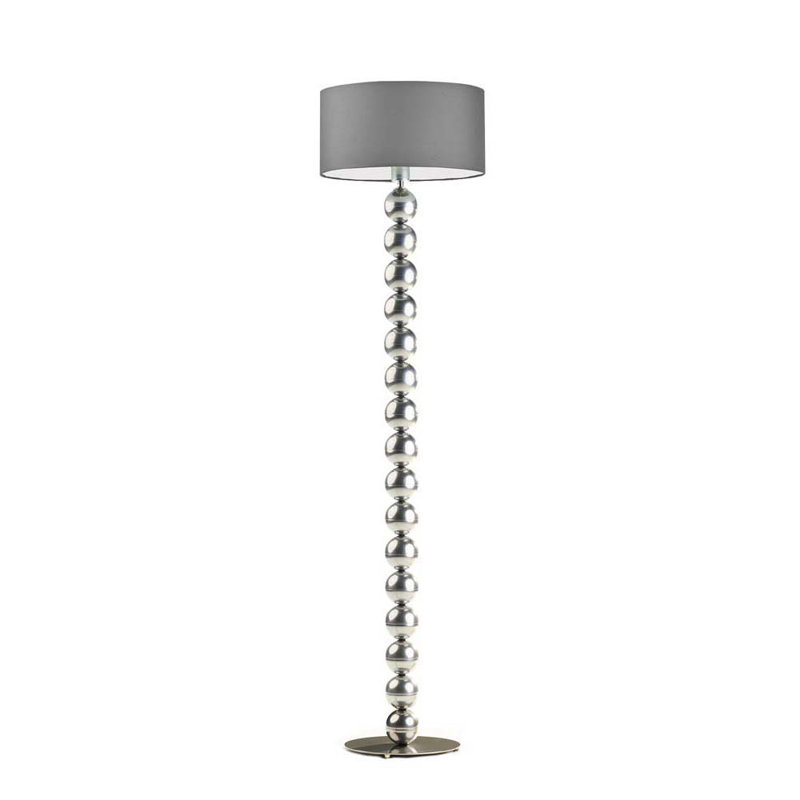 Moody 158cm Traditional Floor Lamp, Grey, Silver