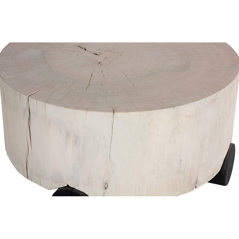 Table basse Core, base noire, plateau blanchi