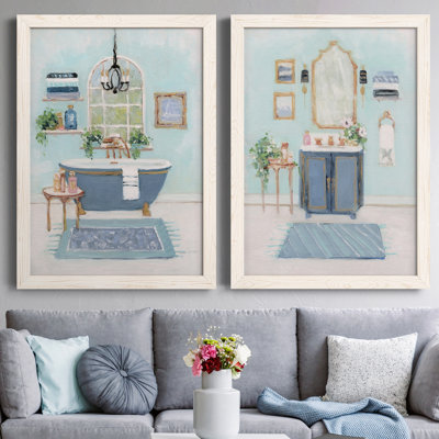" Blue Bath I " 2 - Pieces Painting Print