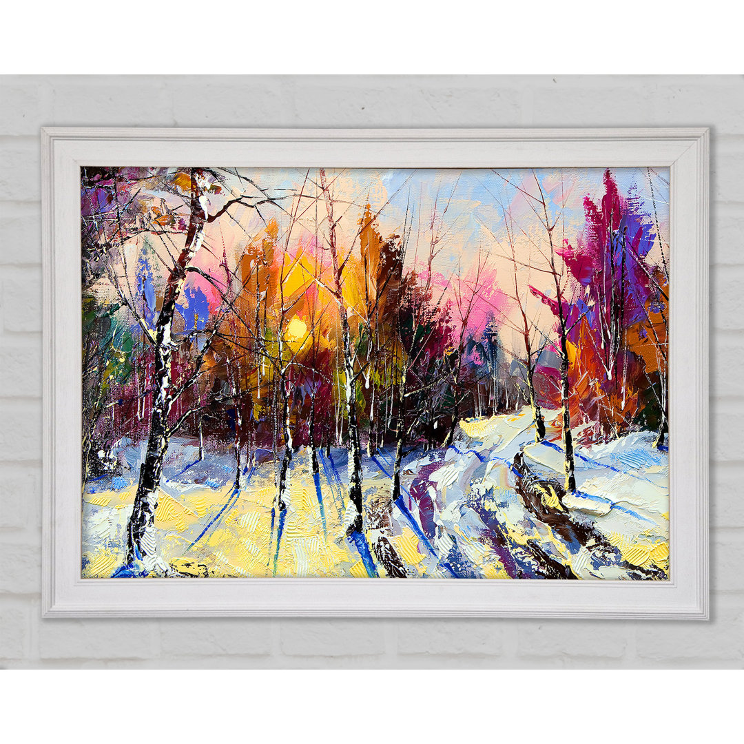 Rainbow Snow Forest - Einzelner Bilderrahmen Kunstdrucke