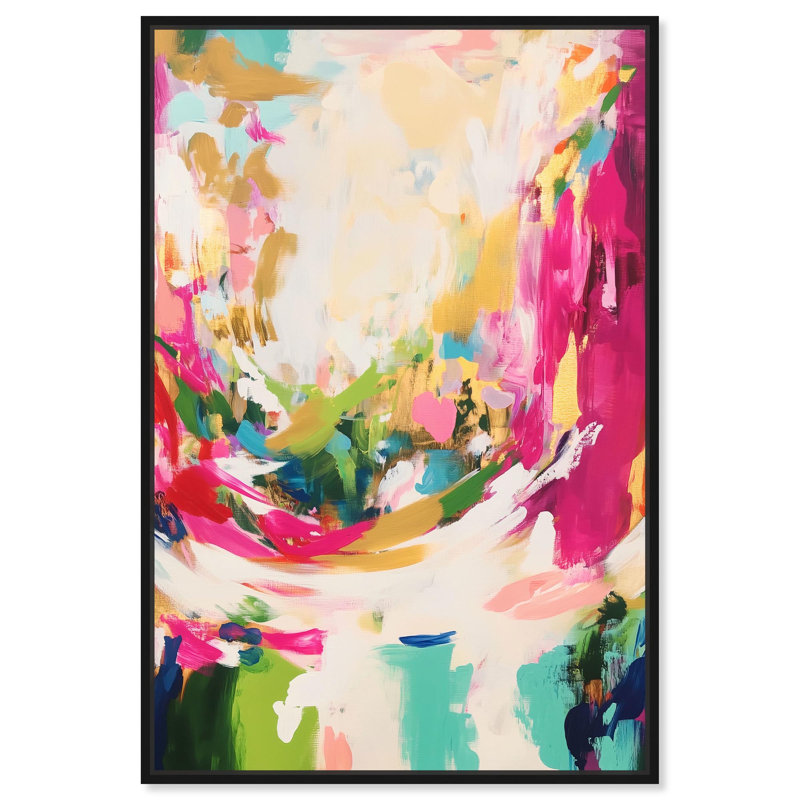 Toile «Deep Bloom I» par Art Remedy, Noir, H 16 po x l 11 po, Cadre flottant