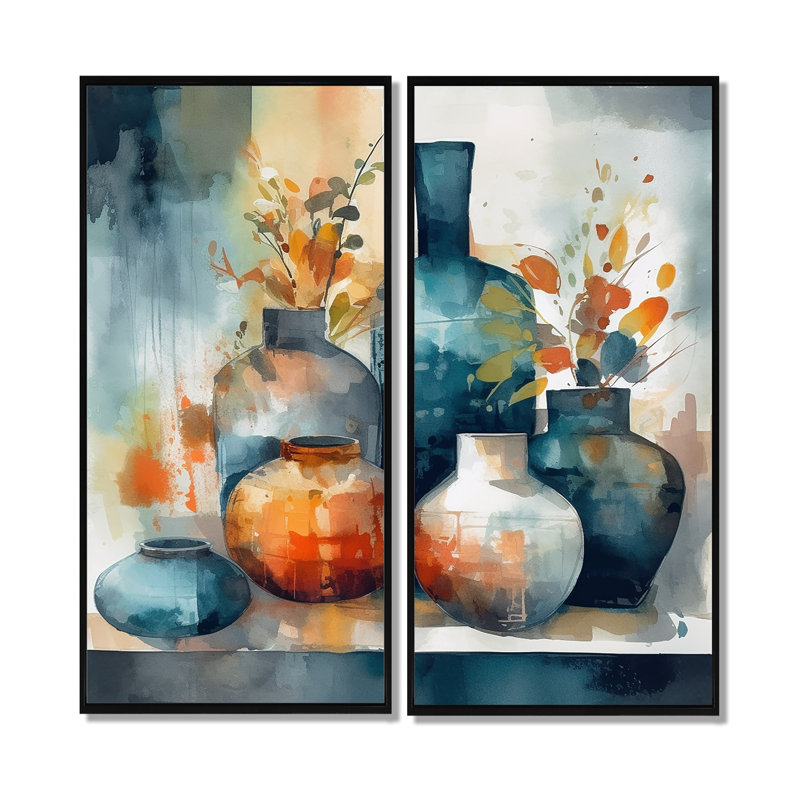 Gerhart - art mural traditionnel jaune, 20" H x 24" W, Black, Impression encadrée flottante