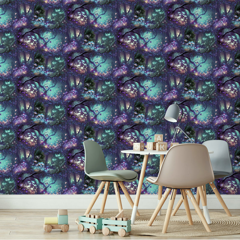 Oleda Dark Blue Magical Garden Wallpaper