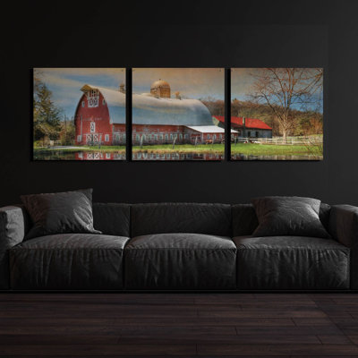 Ensemble d'art mural en verre «Starr Farm» par Lori Deiter, 3 pièces