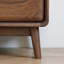 Solid wood bookcase with glass door-112529173