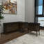 Banc de rangement Currie en métal bronze vieilli avec similicuir capitonné brun foncé