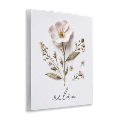 Pressed Flowers Relax Wall Plaque, design by Lettered and Lined