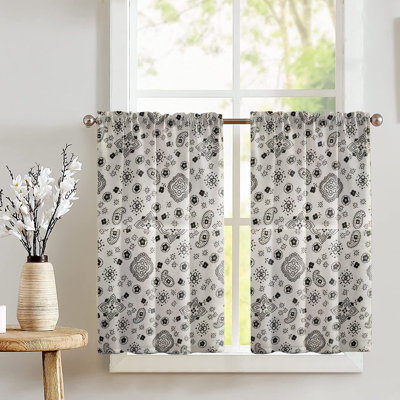 Cotton Blend Paisley Tailored Cafe Curtain