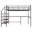 Lit mezzanine en métal Chromite avec bureau et échelle de rangement latérale