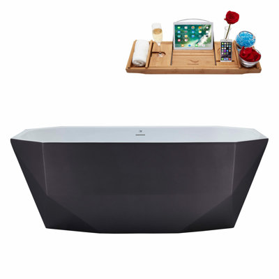 63'' x 28.7'' Freestanding Soaking Acrylic Bathtub
