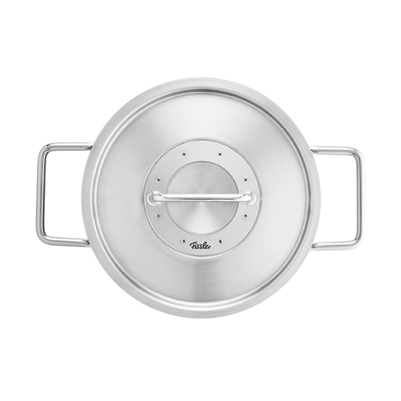 Fissler Pure Collection Stainless Steel Stock Pot with Metal Lid, 6.7