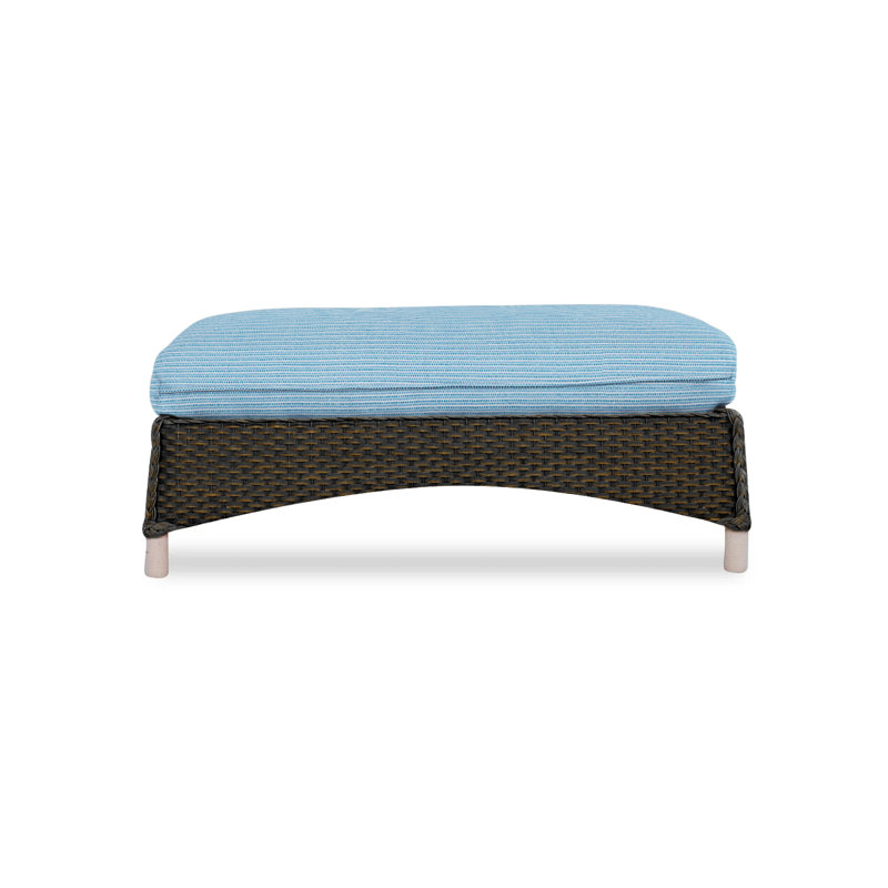 Mandalay Outdoor Ottoman, Decorline Navy, Mink