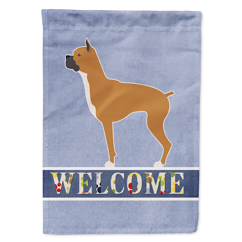 Polyester 2 côtés 40 x 28 po welcome drapeau maison, Boxer debout