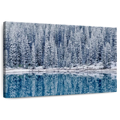 Moraine, lac, hiver, reflet