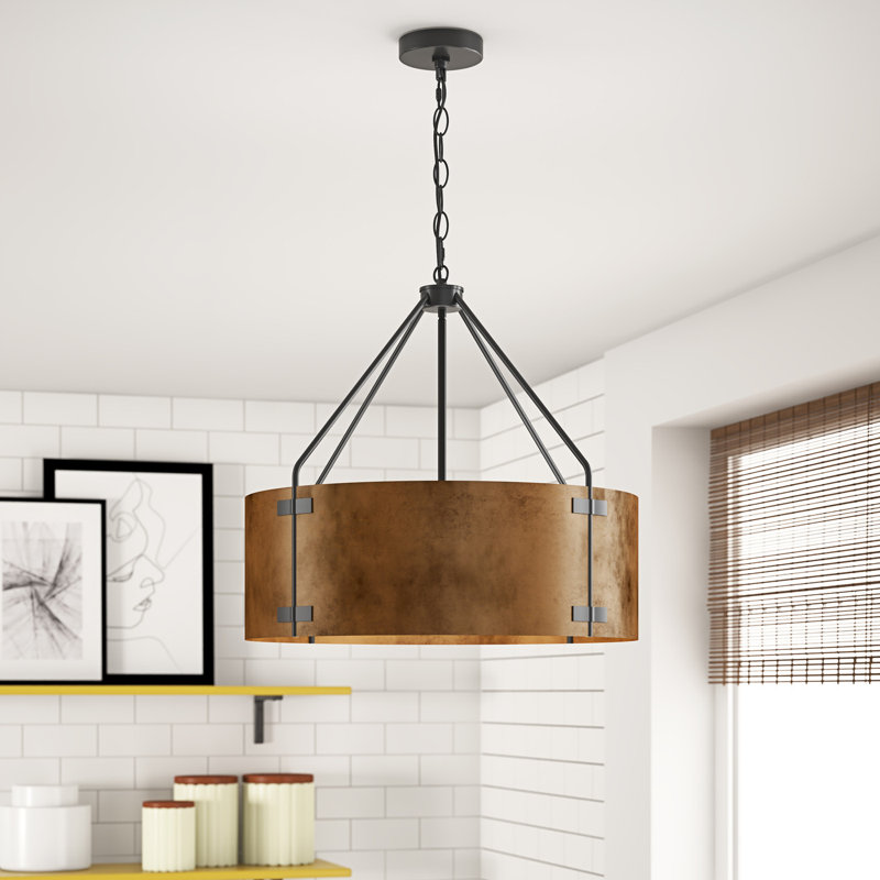 Montesano 4-light dimmable black pendant luminaire 22.44 inches