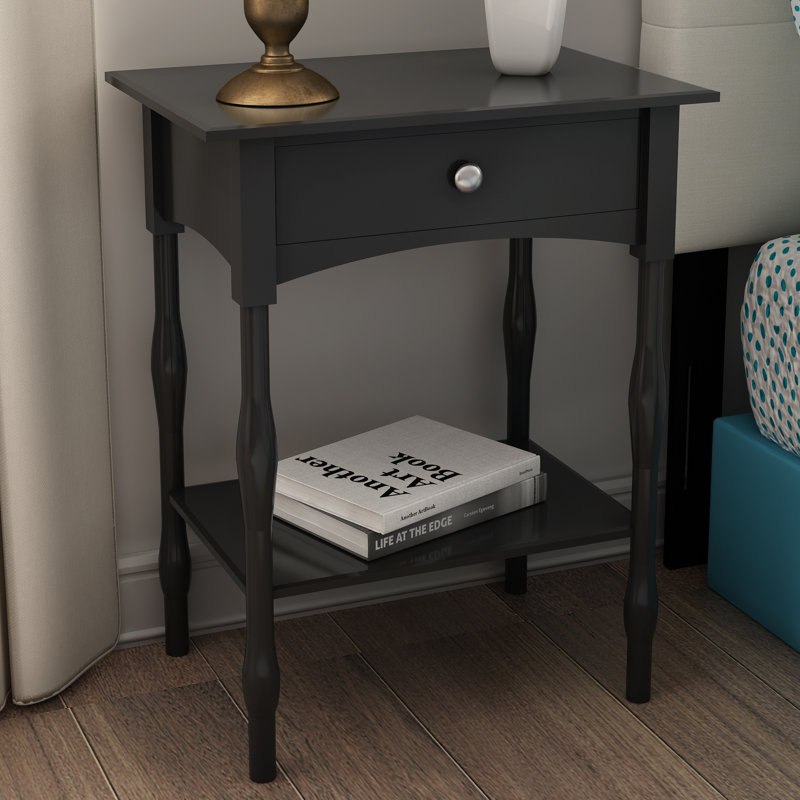 Shaker Cottage End Table Drawer & Shelf, Charcoal Gray, Charcoal